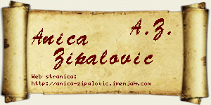 Anica Zipalović vizit kartica